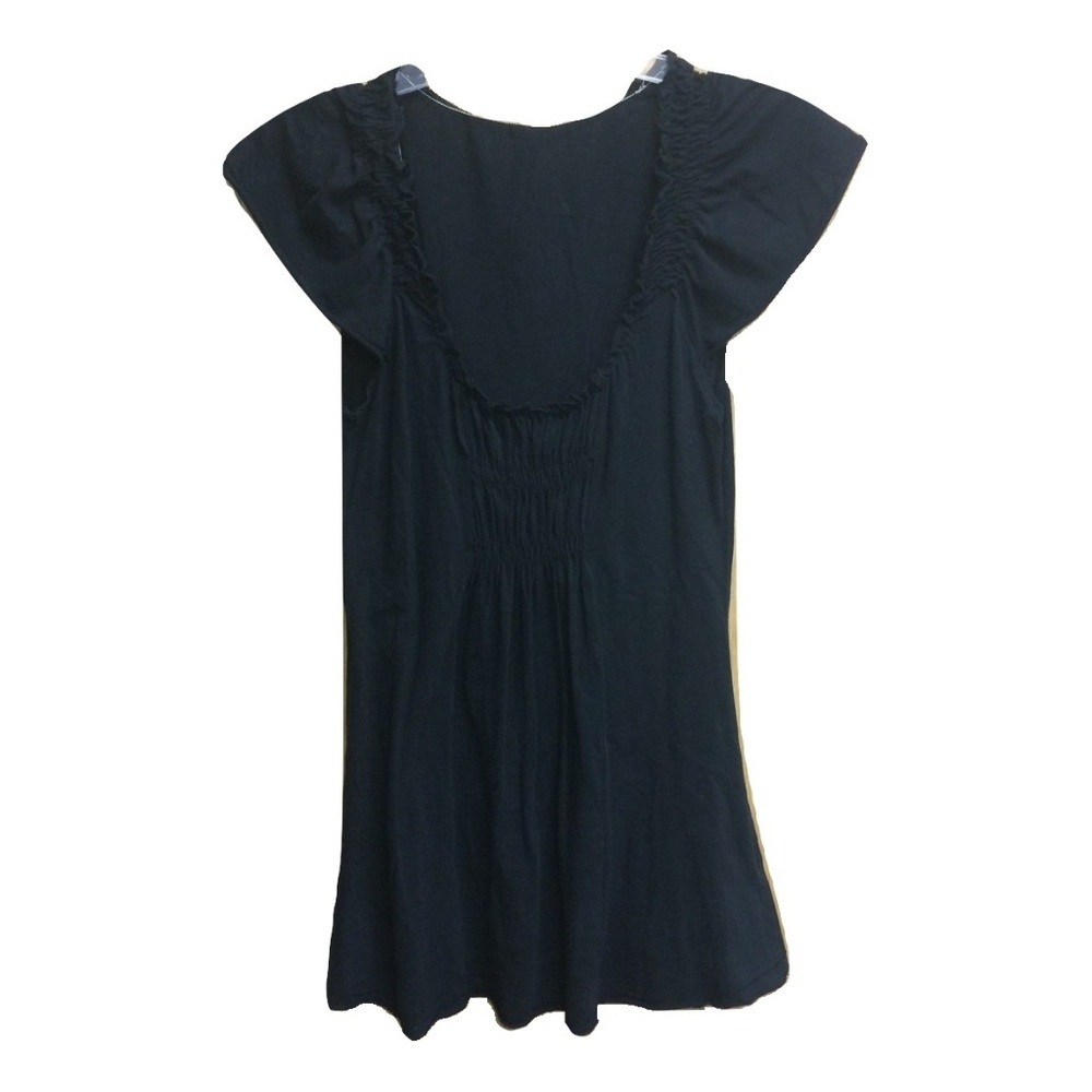 NWT Black Elasticated Neck Ruched Center Tunic Top